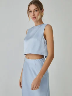 Minimalism Stain Split Cropped Top