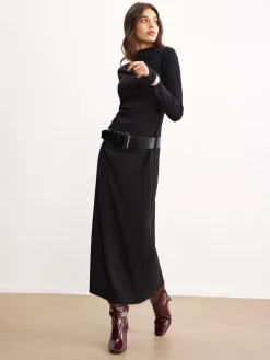 Minimalist Belted Jersey Dress