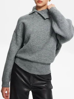 Minimalist Button Turtleneck Sweater