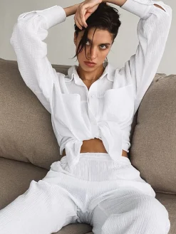 Minimalist Cotton Two Piece Pants Set