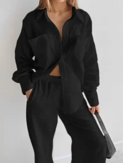 Minimalist Cotton Two Piece Pants Set