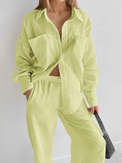 Minimalist Cotton Two Piece Pants Set