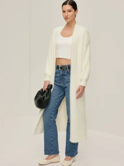 Minimalist Fuzzy Long Cardigan