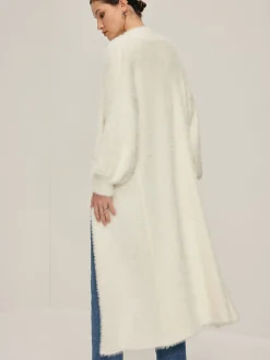 Minimalist Fuzzy Long Cardigan