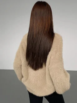 Minimalist Fuzzy Pullover Sweater