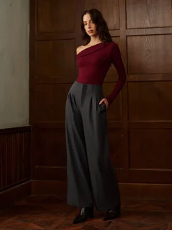 Minimalist High-Waist Wide-Leg Pants