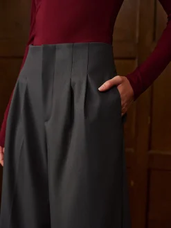 Minimalist High-Waist Wide-Leg Pants