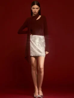 Minimalist Jersey Top With Scarf