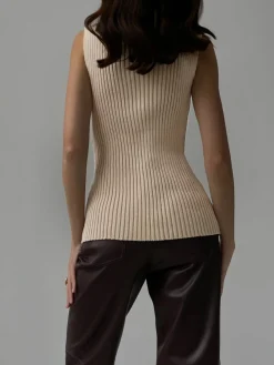Minimalist Mock Neck Rib Tank Top