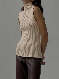 Minimalist Mock Neck Rib Tank Top