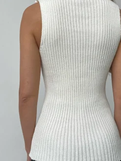 Minimalist Mock Neck Rib Tank Top