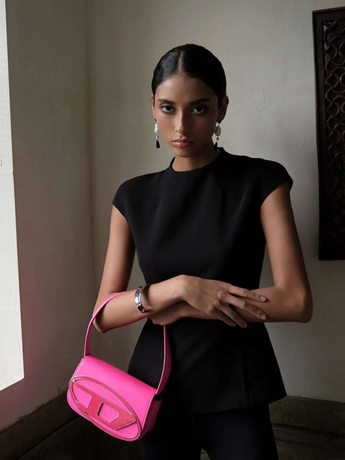 Minimalist Piping Corset Zipper Blouse