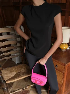 Minimalist Piping Corset Zipper Blouse