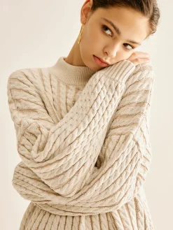 Minimalist Plain Cable Sweater