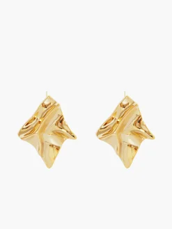Minimalist Pleated Stud Earrings