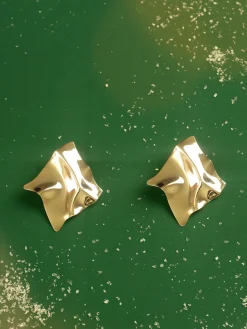 Minimalist Pleated Stud Earrings