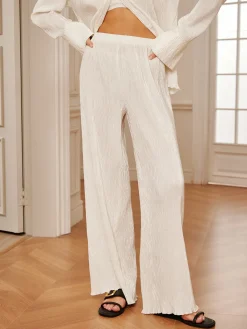 Minimalist  Plisse Wide Leg Pants