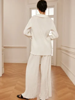 Minimalist  Plisse Wide Leg Pants