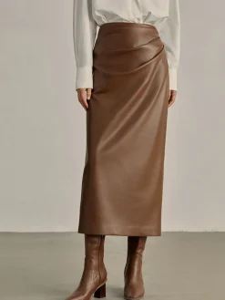 Minimalist PU Leather Skirt