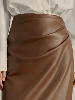 Minimalist PU Leather Skirt