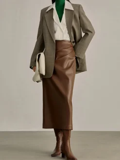 Minimalist PU Leather Skirt