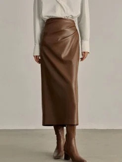 Minimalist PU Leather Skirt
