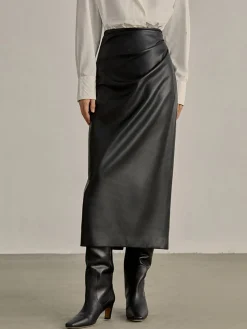 Minimalist PU Leather Skirt