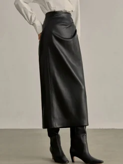 Minimalist PU Leather Skirt