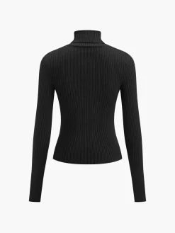 Minimalist Turtleneck Slim Knit Top