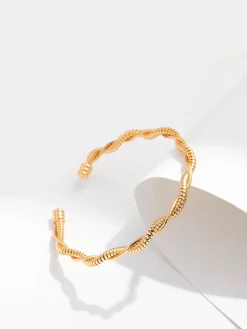 Minimalist Twist Open Bracelet