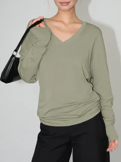Minimalist V-Neck Draped Top