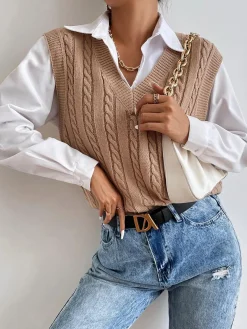 Minimalist V-Neck Twist Vest