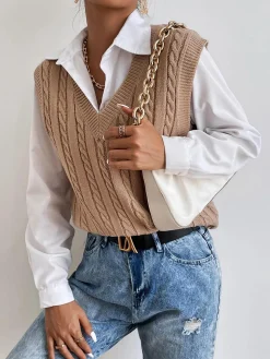 Minimalist V-Neck Twist Vest