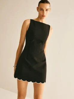 Minimalist Wave Trim Tank Dress