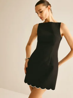 Minimalist Wave Trim Tank Dress