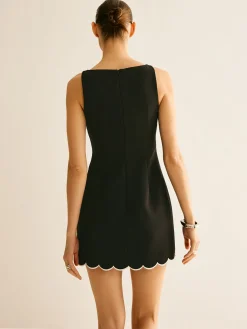 Minimalist Wave Trim Tank Dress
