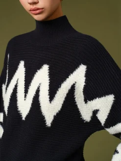 Mock Neck Contrast Binding Sweater