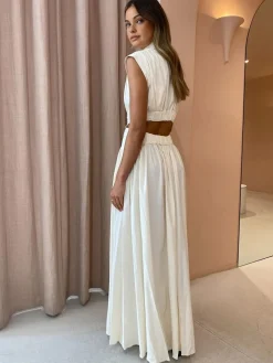 Mock Neck Cut Out Long Dress