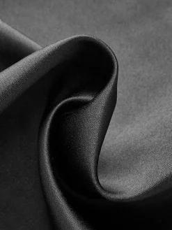 Mock Neck Mesh-Detail Short Dress