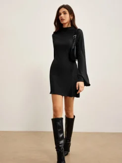 Mock Neck Textured Dress