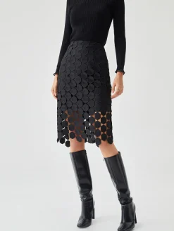 Multi Hexagon Layered Midi Skirt