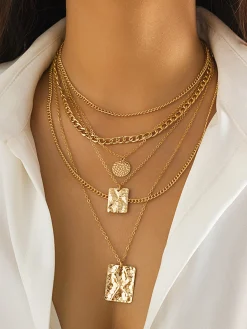 Multi Strand Gold Layered Necklace