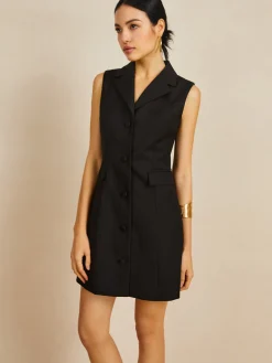 Muti-Button Collared Short Dress
