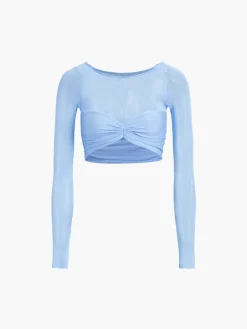 Nostalgia Off-Shoulder Mesh Crop Shirt