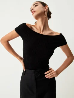Off Shoulder Knit Top