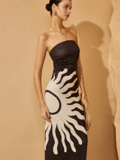 Off-Shoulder Print Dress