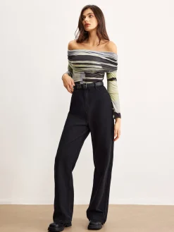 Off-Shoulder Tye Dye Printed Blouse