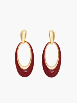 Oil Drop Oval Hoop Earrings