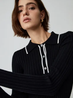 Old Money Aesthetics Polo Knit Top