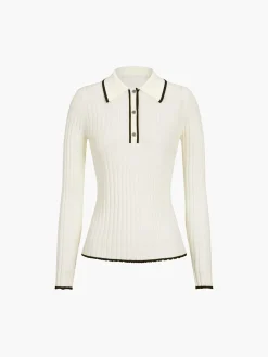 Old Money Aesthetics Polo Knit Top